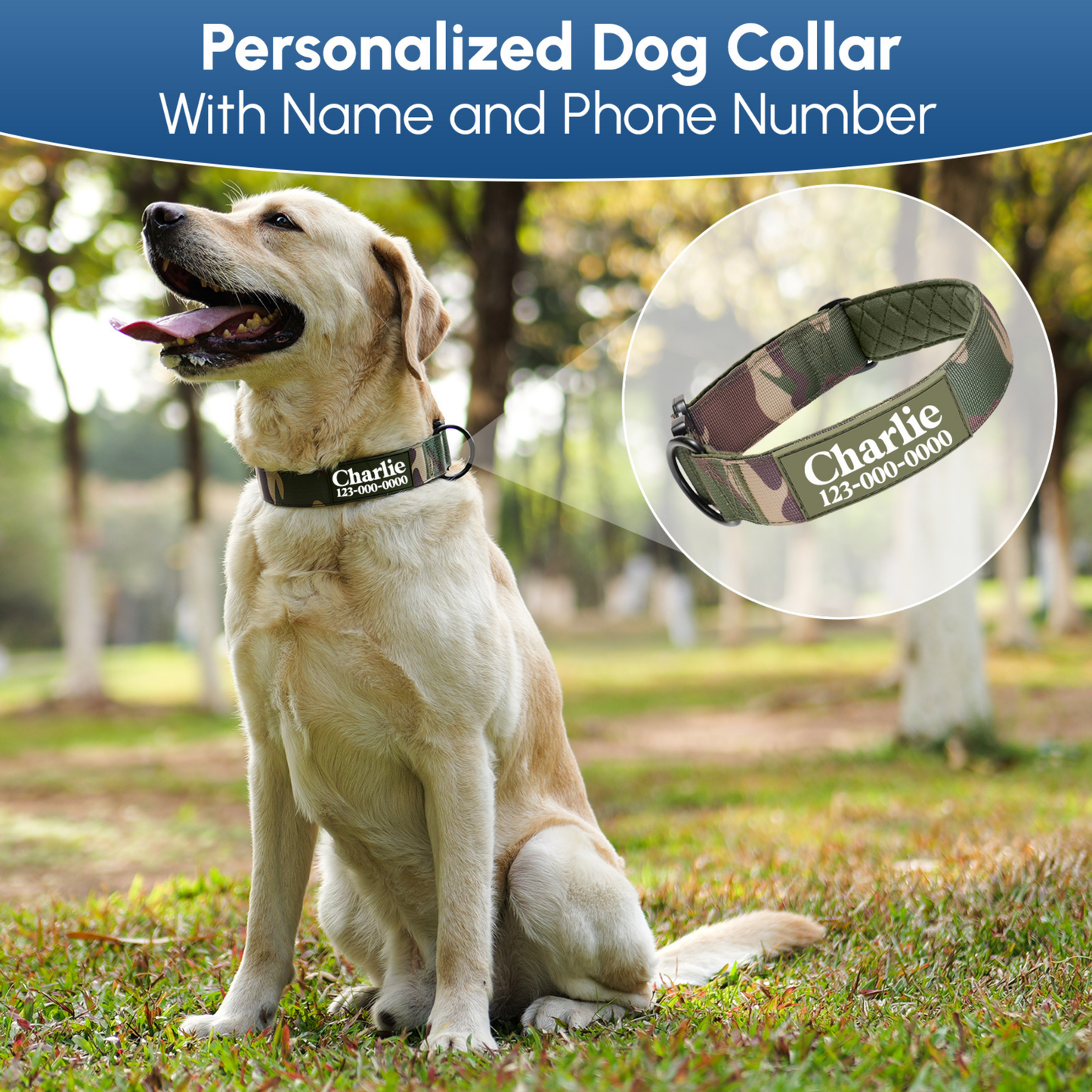 Personalized Camo Heavy Duty Collar
