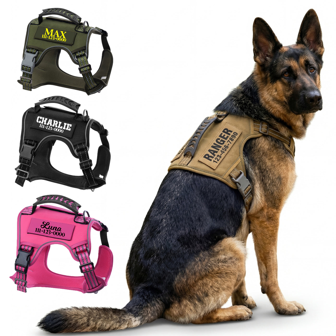Pawblefy personalized tactical no-pull dog harness — image 1