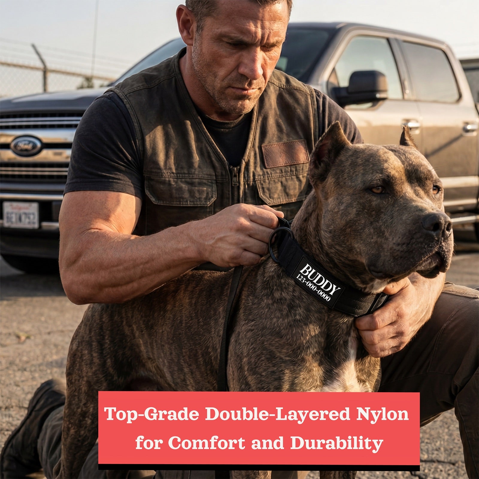 Personalized Tactical Dog Collar detail