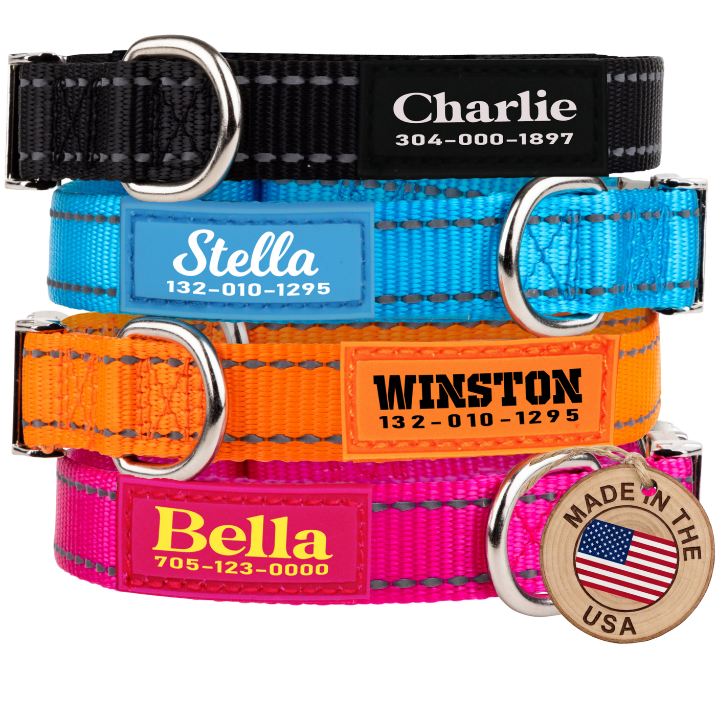 Pawblefy personalized reflective nylon dog collar — image 1