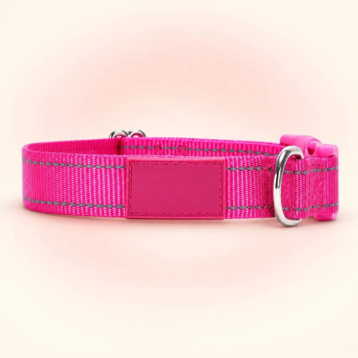 Pink personalized reflective nylon collar
